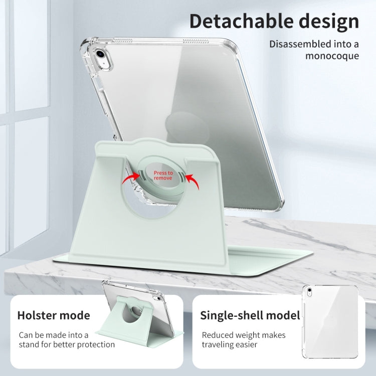 For iPad Air 11 2025 / 2024 360 Rotation Detachable Clear Acrylic Leather Tablet Case(Light Green) - iPad Air 11 2025 / 2024 Cases by buy2fix | Online Shopping UK | buy2fix
