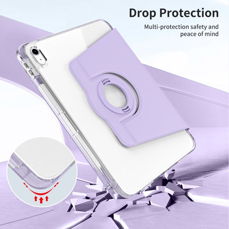 For iPad Air 11 2025 / 2024 360 Rotation Detachable Clear Acrylic Leather Tablet Case(Light Purple) - iPad Air 11 2025 / 2024 Cases by buy2fix | Online Shopping UK | buy2fix