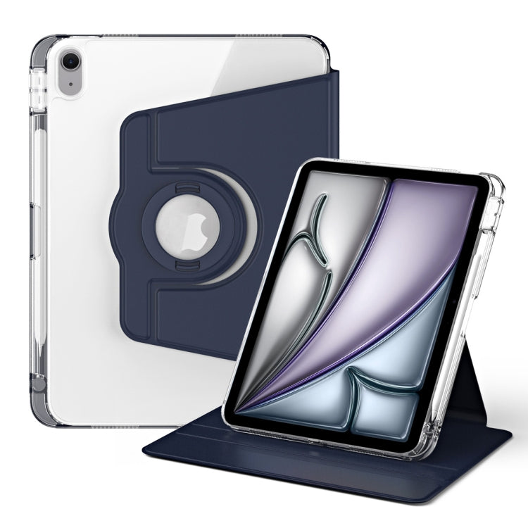 For iPad Air 11 2025 / 2024 360 Rotation Detachable Clear Acrylic Leather Tablet Case(Dark Blue) - iPad Air 11 2025 / 2024 Cases by buy2fix | Online Shopping UK | buy2fix