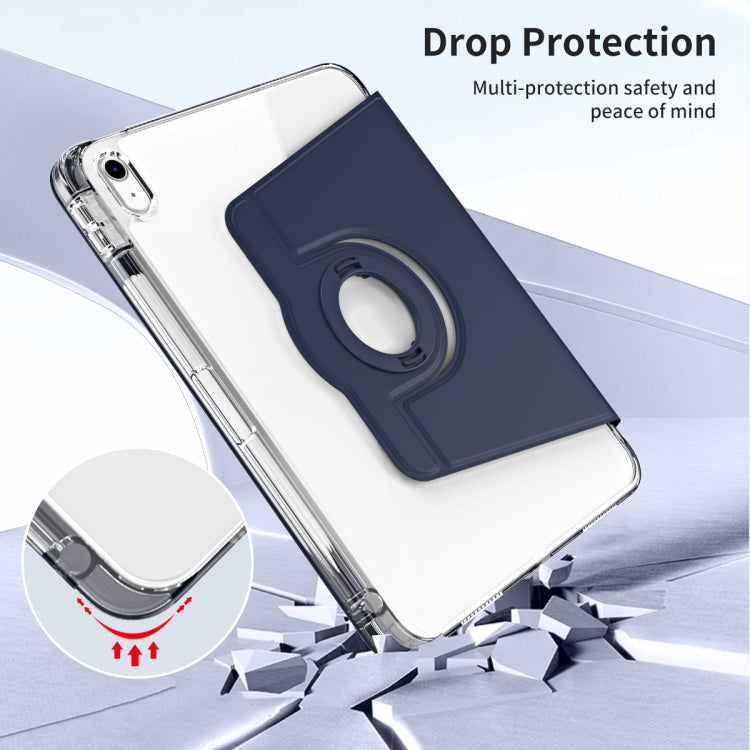 For iPad Air 11 2025 / 2024 360 Rotation Detachable Clear Acrylic Leather Tablet Case(Dark Blue) - iPad Air 11 2025 / 2024 Cases by buy2fix | Online Shopping UK | buy2fix