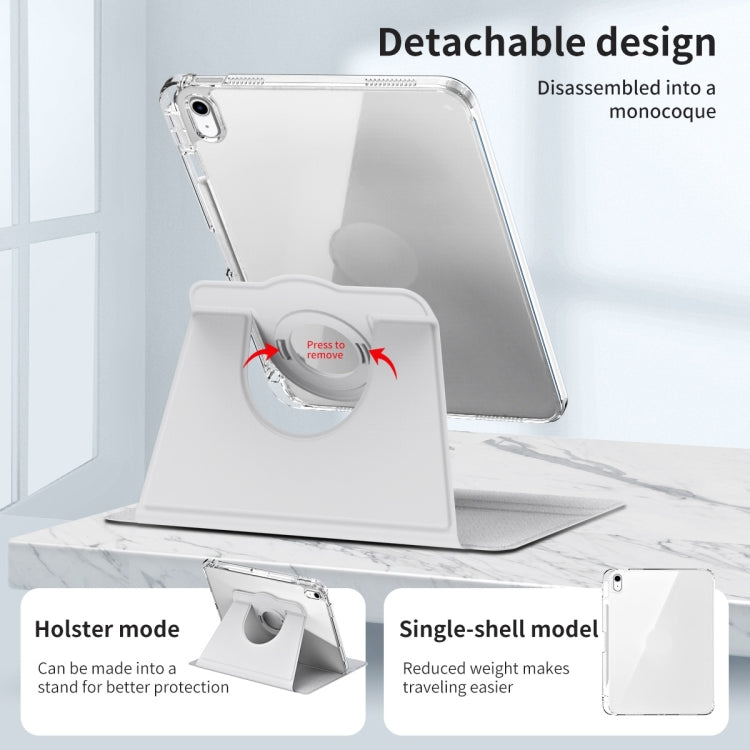 For iPad Air 11 2025 / 2024 360 Rotation Detachable Clear Acrylic Leather Tablet Case(Grey) - iPad Air 11 2025 / 2024 Cases by buy2fix | Online Shopping UK | buy2fix