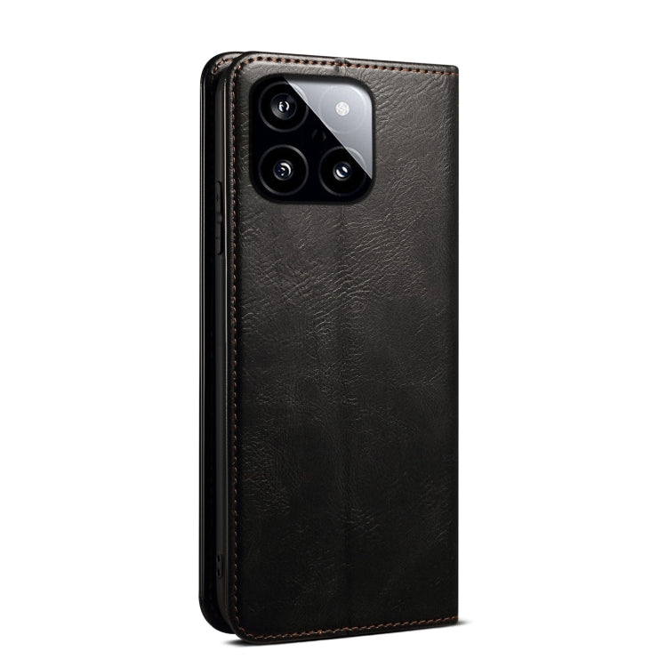 For Xiaomi Redmi K70/K70 Pro Oil Wax Crazy Horse Texture Leather Phone Case(Black) - Xiaomi Cases by buy2fix | Online Shopping UK | buy2fix