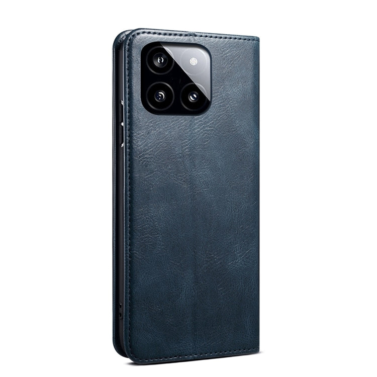 For Xiaomi Redmi K70/K70 Pro Oil Wax Crazy Horse Texture Leather Phone Case(Blue) - Xiaomi Cases by buy2fix | Online Shopping UK | buy2fix
