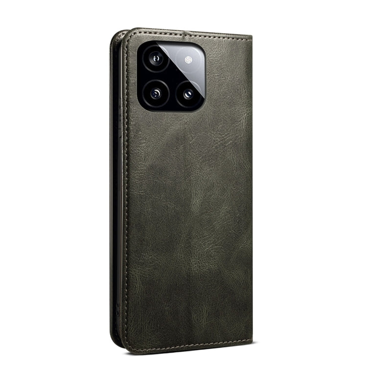 For Xiaomi Redmi K70/K70 Pro Oil Wax Crazy Horse Texture Leather Phone Case(Green) - Xiaomi Cases by buy2fix | Online Shopping UK | buy2fix