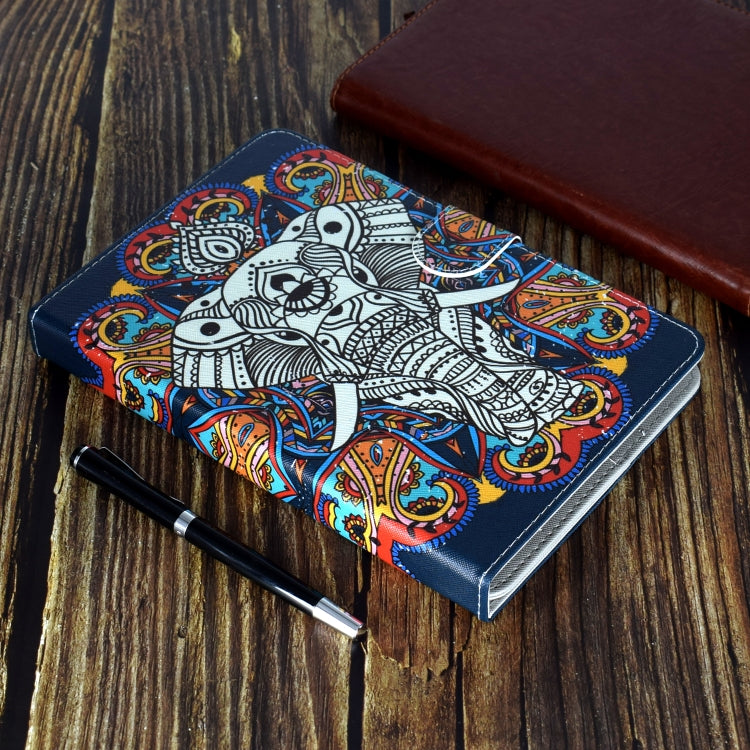 For 7 inch Universal Colored Drawing Pattern Horizontal Flip PU Leather Case with Holder & Card Slots(Colorful Elephant) - 7 inch by buy2fix | Online Shopping UK | buy2fix