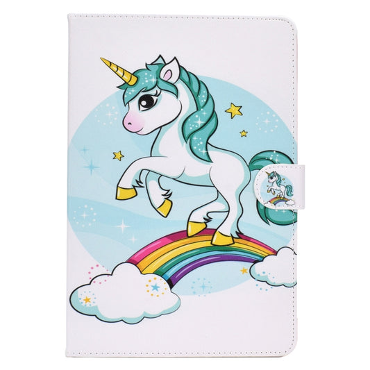For 10 inch Universal Colored Drawing Pattern Horizontal Flip PU Leather Case with Holder & Card Slots(Unicorn) - 10 - 11 inch by buy2fix | Online Shopping UK | buy2fix