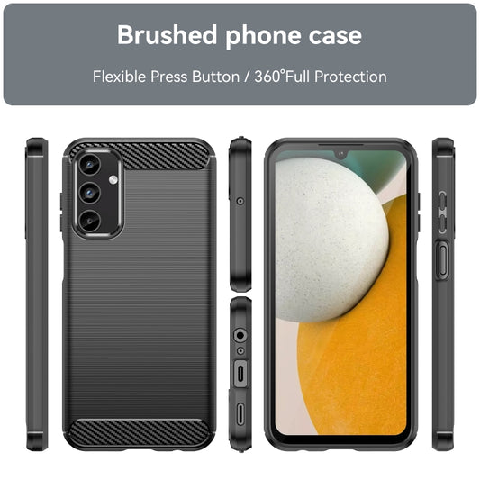 For Samsung Galaxy A15 5G Brushed Texture Carbon Fiber TPU Phone Case(Black) by buy2fix