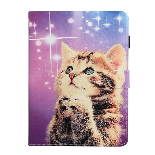 For iPad Pro 11 inch (2020) Colored Drawing Pattern Horizontal Flip PU Leather Tablet Case with Holder & Card Slot & Sleep / Wake-up Function(Starry Cat) - iPad Pro 11 (2020) Cases by buy2fix | Online Shopping UK | buy2fix