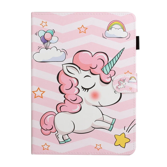 For iPad Pro 11 inch (2020) Colored Drawing Pattern Horizontal Flip PU Leather Tablet Case with Holder & Card Slot & Sleep / Wake-up Function(Pink Unicorn) - iPad Pro 11 (2020) Cases by buy2fix | Online Shopping UK | buy2fix