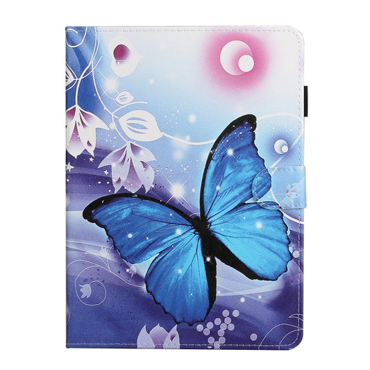 For iPad 9.7 (2017/2018) & Air 2 & Air & iPad Pro 9.7 Colored Drawing Pattern Horizontal Flip PU Leather Case with Holder & Card Slot & Sleep / Wake-up Function(Blue Butterfly) - iPad 9.7 (2018) & (2017) Cases by buy2fix | Online Shopping UK | buy2fix