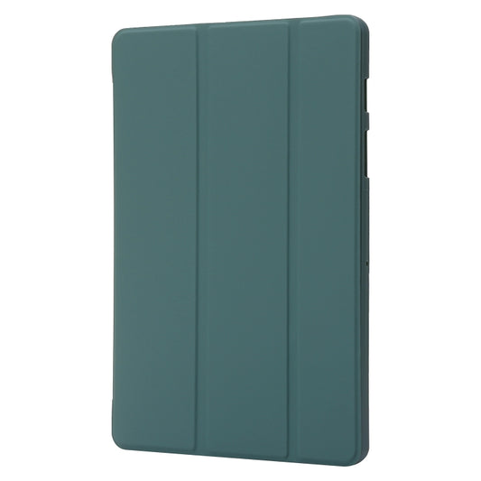 For Samsung Galaxy Tab S9+ / S10+ 3-Fold Holder Silicone Leather Tablet Case(Dark Green) by buy2fix