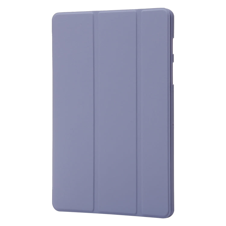 For Samsung Galaxy Tab S9+ / S10+ 3-Fold Holder Silicone Leather Tablet Case(Purple) - Galaxy Tab S9+ Cases by buy2fix | Online Shopping UK | buy2fix