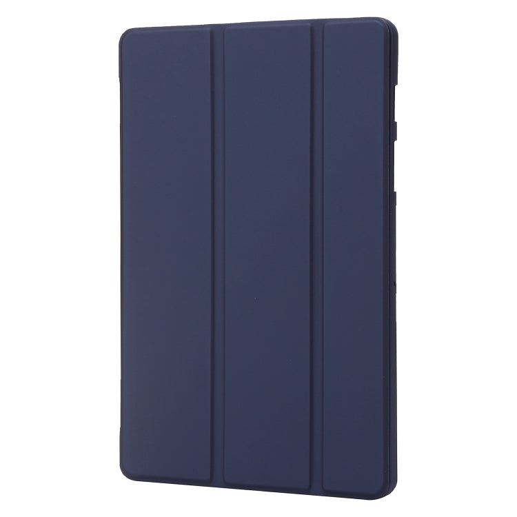 For Samsung Galaxy Tab S10 FE / S9 FE / S9 3-Fold Holder Silicone Leather Tablet Case(Dark Blue) - Galaxy Tab S9 Cases by buy2fix | Online Shopping UK | buy2fix