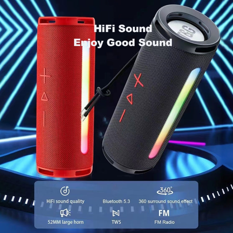 T&G TG374 Portable 3D Stereo Bluetooth Speaker Subwoofer Support FM / TF Card / RGB Light(Red) - Desktop Speaker by T&G | Online Shopping UK | buy2fix