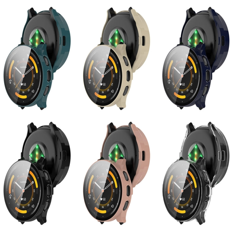 For Garmin Venu 3S PC + Tempered Glass Film Integrated Watch Case(Transparent White) by buy2fix