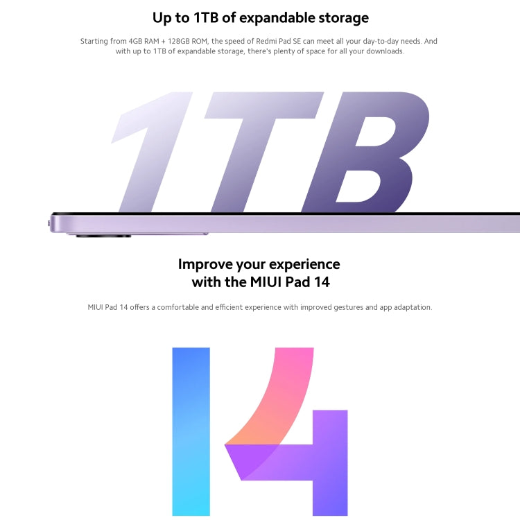 Xiaomi Redmi Pad SE 11 inch, 8GB+256GB, MIUI Pad 14 OS Qualcomm Snapdragon 680 Octa Core, Not Support Google Play(Purple) by Xiaomi