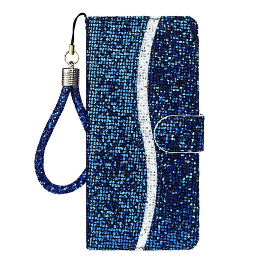 For iPhone 16 Pro Max Glitter Powder Filp Leather Phone Case(Blue) by buy2fix