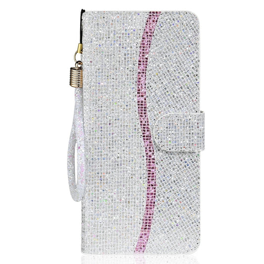 For iPhone 16 Plus Glitter Powder Filp Leather Phone Case(Silver) by buy2fix
