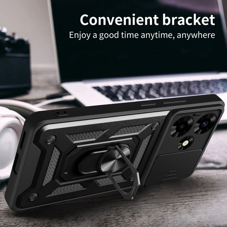 For Infinix Hot 30 Sliding Camera Cover Design TPU+PC Phone Case(Black) by buy2fix