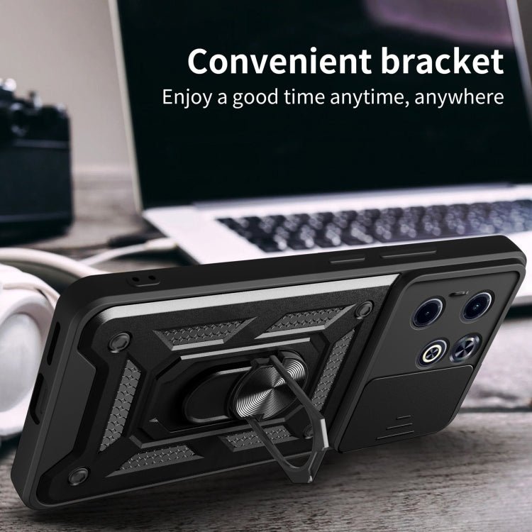 For Infinix Hot 40i / Smart 8 Sliding Camera Cover Design TPU+PC Phone Case(Black) by buy2fix