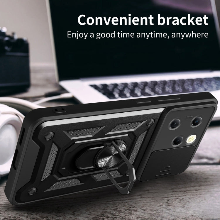 For Infinix Hot 40 / 40 Pro 4G Sliding Camera Cover Design TPU+PC Phone Case(Blue) by buy2fix