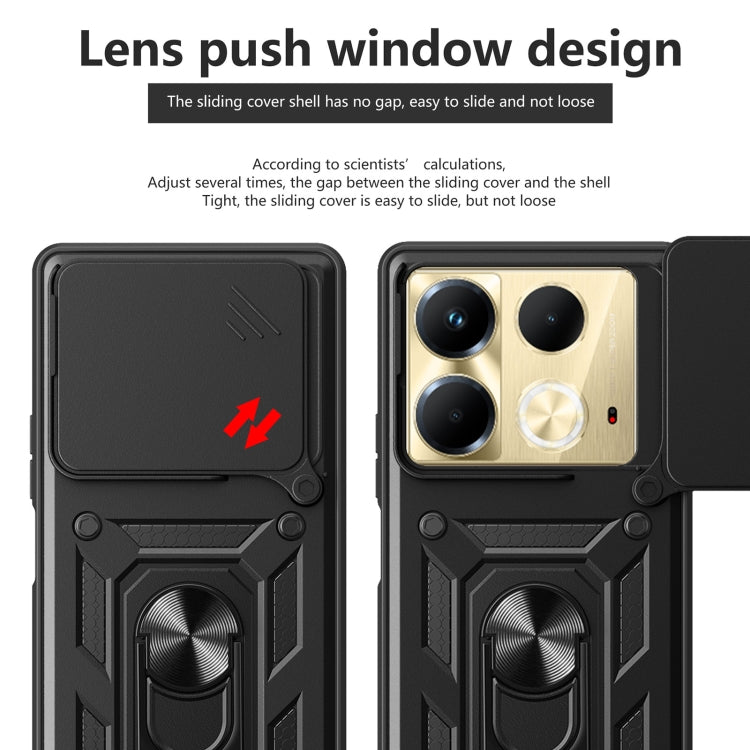 For Infinix Note 40 4G Sliding Camera Cover Design TPU+PC Phone Case(Black) - Infinix Cases by buy2fix | Online Shopping UK | buy2fix
