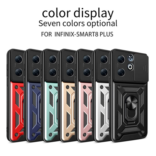 For Infinix Smart 8 Plus / 8 Pro Sliding Camera Cover Design TPU+PC Phone Case(Blue) by buy2fix