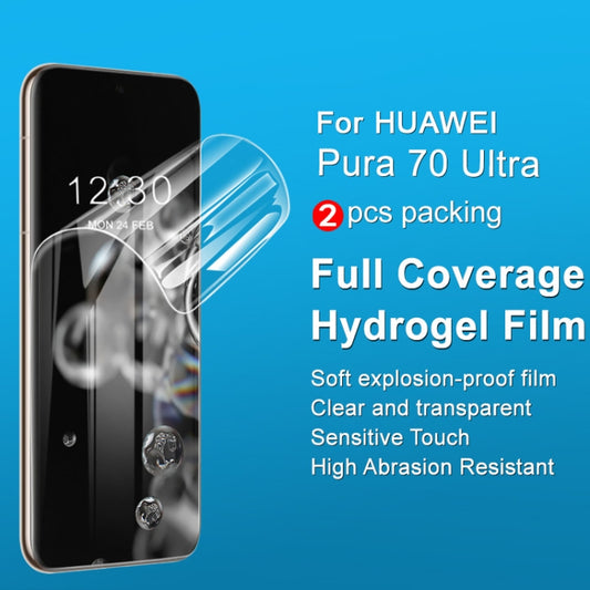 For Huawei Pura 70 Ultra 2pcs imak Curved Full Screen Hydrogel Film Protector by imak
