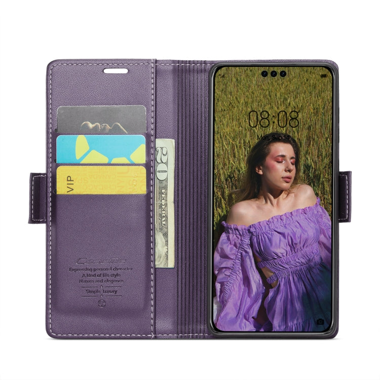 For Huawei Mate 60 Pro / 60 Pro+ CaseMe 023 Butterfly Buckle Litchi Texture RFID Anti-theft Leather Phone Case(Pearly Purple) - Huawei Cases by CaseMe | Online Shopping UK | buy2fix