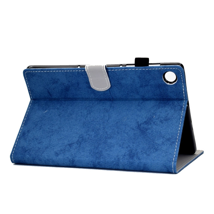 For Samsung Galaxy Tab A11+ / A9+ Marble Style Cloth Texture Smart Leather Tablet Case(Blue) by buy2fix