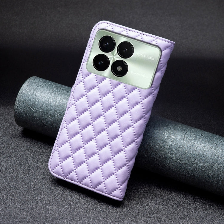 For Xiaomi Redmi K70 / K70 Pro Diamond Lattice Wallet Leather Flip Phone Case(Purple) - Xiaomi Cases by buy2fix | Online Shopping UK | buy2fix