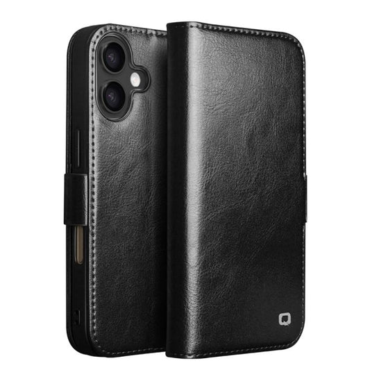For iPhone 17 QIALINO Classic 103 Buckle Genuine Leather Phone Case(Black) - iPhone 17 Cases by QIALINO | Online Shopping UK | buy2fix
