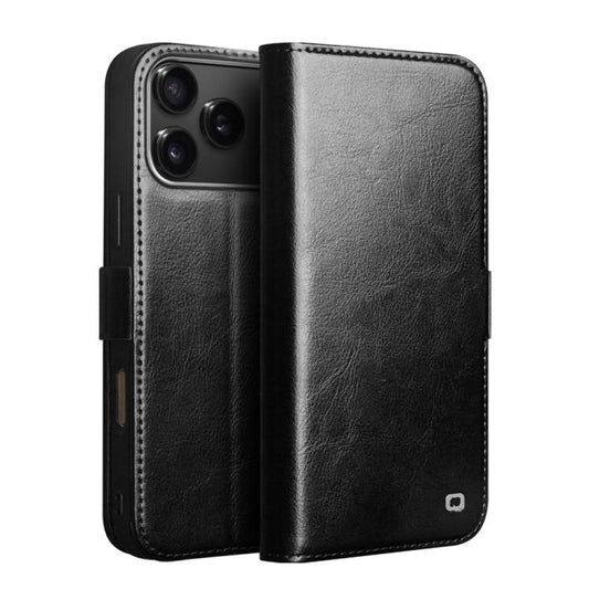 For iPhone 17 Pro Max QIALINO Classic 103 Buckle Genuine Leather Phone Case(Black) - iPhone 17 Pro Max Cases by QIALINO | Online Shopping UK | buy2fix