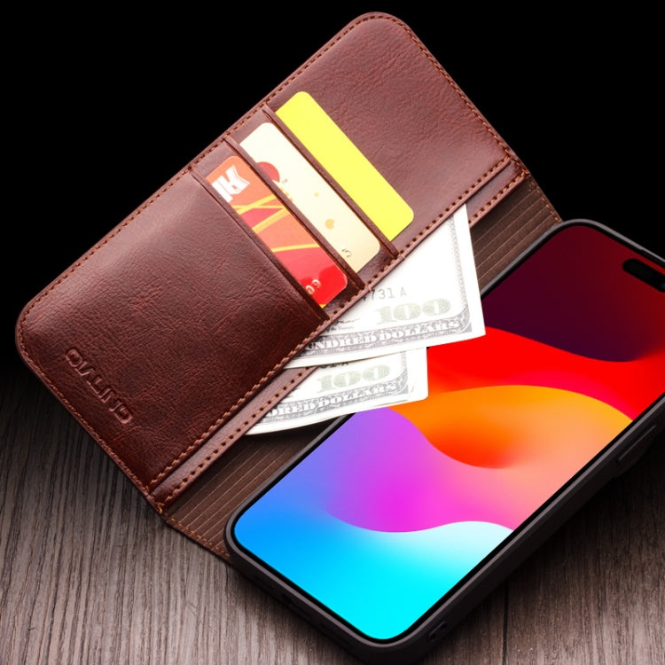 For iPhone 16e QIALINO Classic Genuine Leather Phone Case(Brown) - iPhone 16e Cases by QIALINO | Online Shopping UK | buy2fix