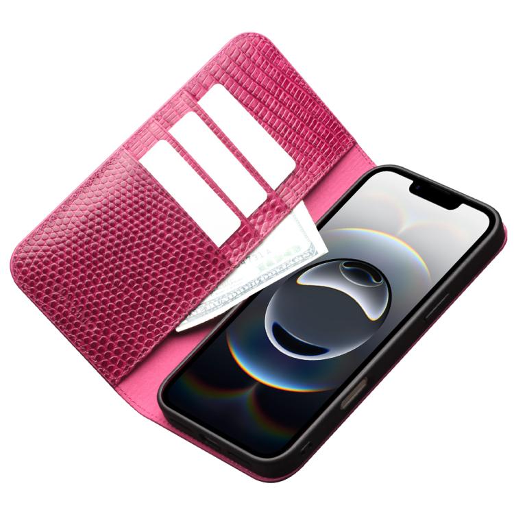 For iPhone Air QIALINO Little Crocodile Texture Genuine Leather Phone Case(Rose Red) - iPhone Air Cases by QIALINO | Online Shopping UK | buy2fix