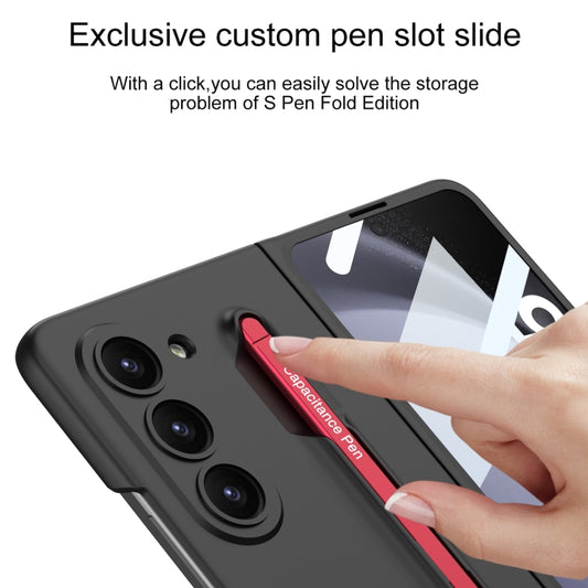 For Samsung Galaxy Z Fold5 5G GKK Integrated Ultra-thin PC Phone Case with Pen Slots, No Include Pen(Black+Red) by GKK