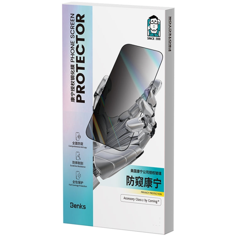 For iPhone 15 Plus Benks King Kong Corning Anti-peeping Tempered Glass Film by Benks