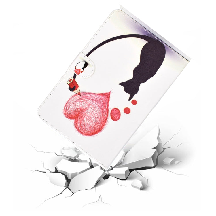 For iPad Air / iPad Air 2 2016 / iPad Pro9.7 / iPad9.7 / 2017 / 2018 Colored Drawing Pattern Horizontal Flip PU Leather Case with Holder & Card Slot & Sleep / Wake-up Function(Loving Cat) - More iPad Cases by buy2fix | Online Shopping UK | buy2fix