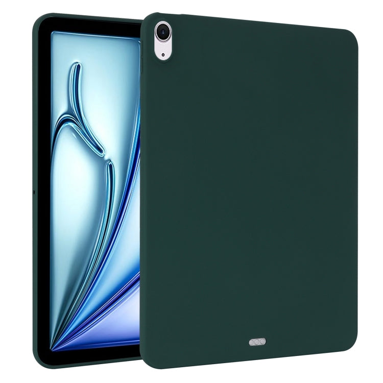 For iPad Air 11 2024 / 2025 Oil Spray Skin-friendly TPU Tablet Case(Deep Green) - iPad Air 11 2025 / 2024 Cases by buy2fix | Online Shopping UK | buy2fix