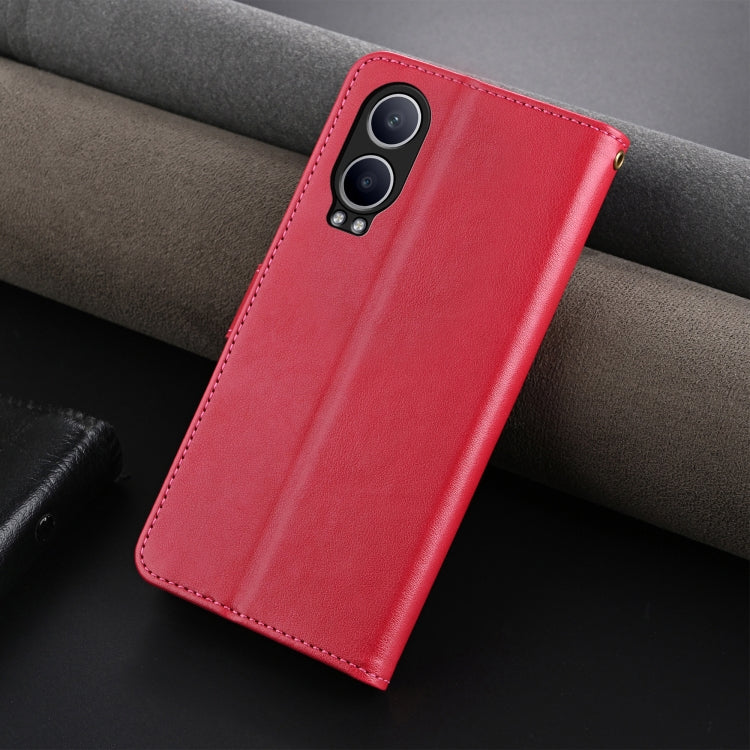 For OnePlus Nord CE4 Lite 5G AZNS Sheepskin Texture Flip Leather Phone Case(Red) - Nord CE4 Lite Cases by AZNS | Online Shopping UK | buy2fix