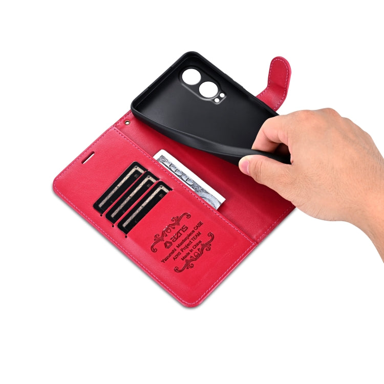 For OnePlus Nord CE4 Lite 5G AZNS Sheepskin Texture Flip Leather Phone Case(Red) - Nord CE4 Lite Cases by AZNS | Online Shopping UK | buy2fix