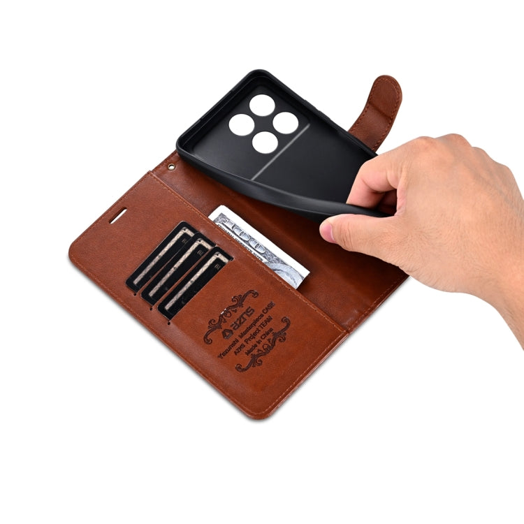 For Xiaomi Redmi K70 / K70 Pro AZNS Sheepskin Texture Flip Leather Phone Case(Brown) by AZNS