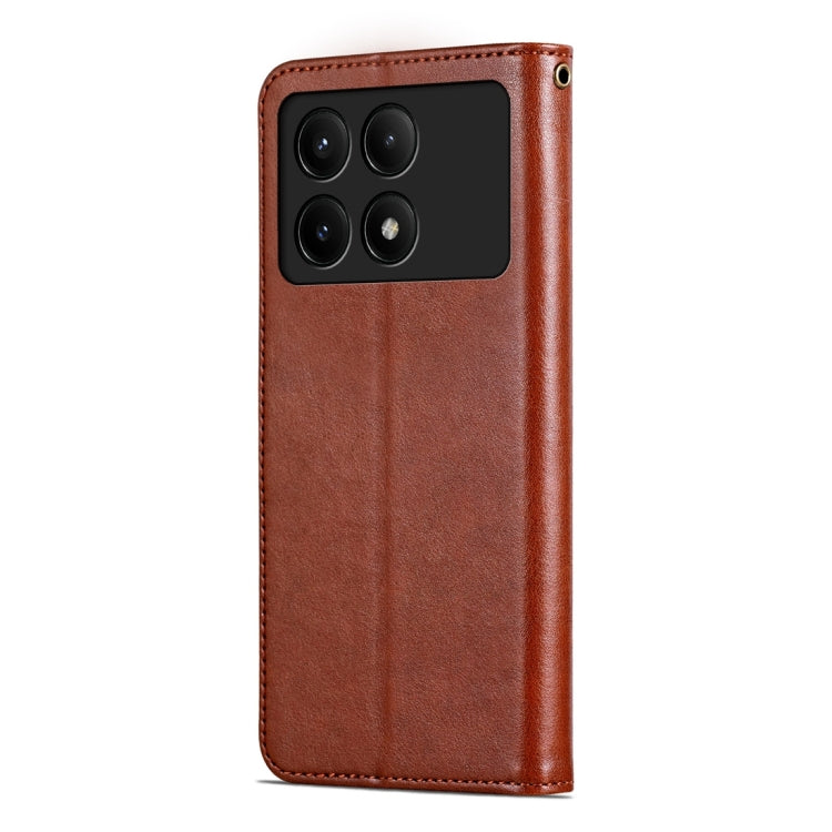For Xiaomi Redmi K70E AZNS Sheepskin Texture Flip Leather Phone Case(Brown) - Xiaomi Cases by AZNS | Online Shopping UK | buy2fix