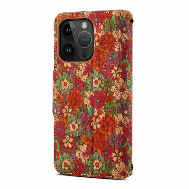 For iPhone 11 Denior Flower Language Series Cork Fabric Oil Edge Leather Phone Case(Summer) - iPhone 11 Cases by Denior | Online Shopping UK | buy2fix