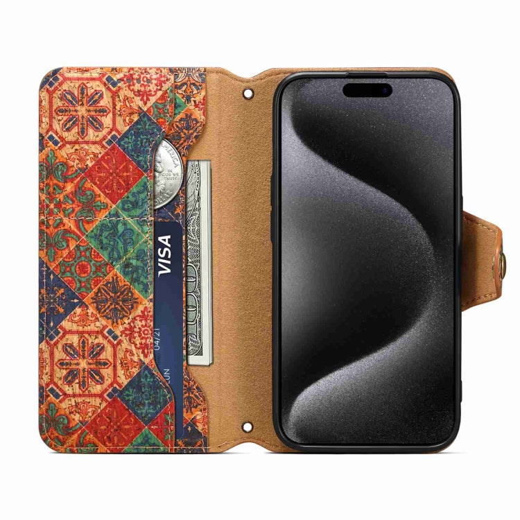 For iPhone 11 Denior Flower Language Series Cork Fabric Oil Edge Leather Phone Case(Winter) - iPhone 11 Cases by Denior | Online Shopping UK | buy2fix