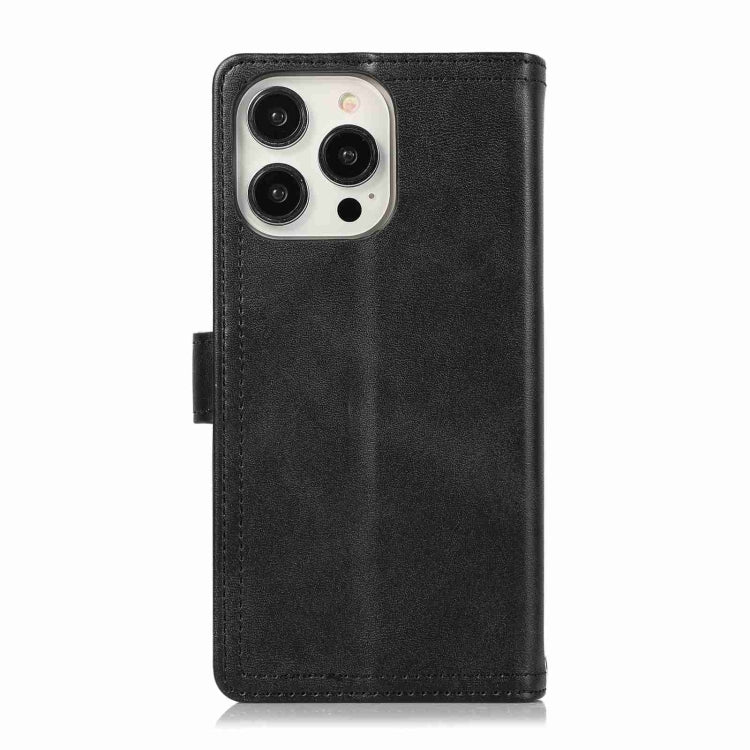 For iPhone 15 Pro Wristband Card Slot Leather Phone Case(Black) - iPhone 15 Pro Cases by buy2fix | Online Shopping UK | buy2fix