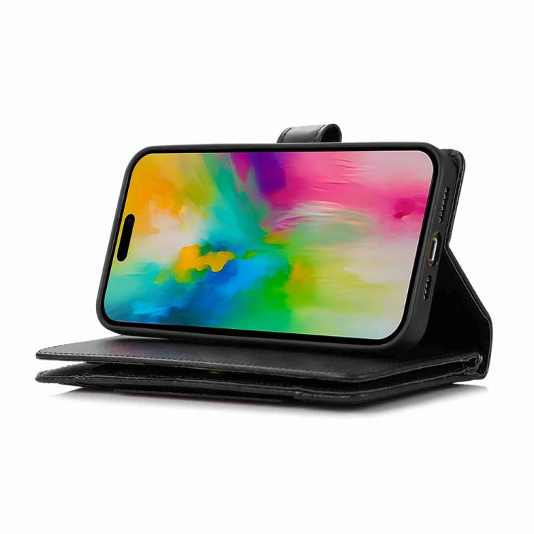 For iPhone 16 Pro Max Wristband Card Slot Leather Phone Case(Black) by buy2fix