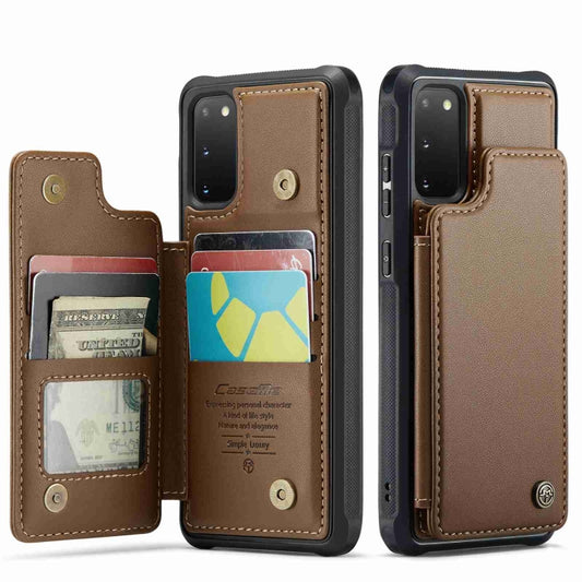 For Samsung Galaxy S20 FE CaseMe C22 Card Slots Holder RFID Anti-theft Phone Case(Brown) by CaseMe