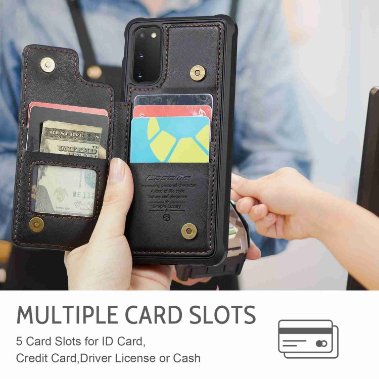 For Samsung Galaxy S20 FE CaseMe C22 Card Slots Holder RFID Anti-theft Phone Case(Black) by CaseMe