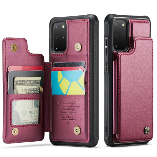 For Samsung Galaxy S20+ CaseMe C22 Card Slots Holder RFID Anti-theft Phone Case(Wine Red) by CaseMe